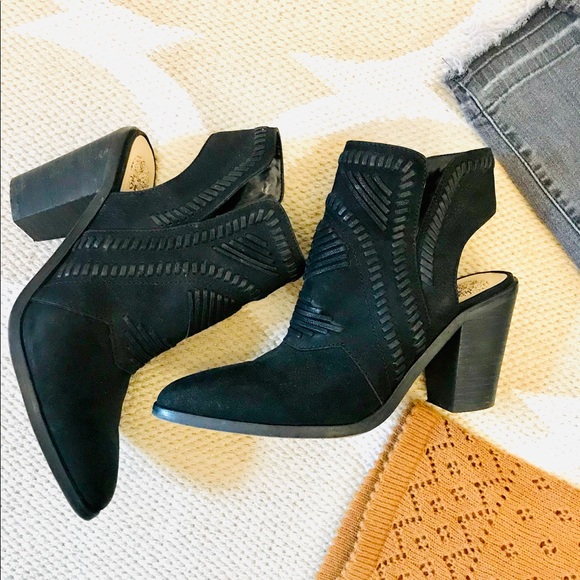 Vince Camuto Black leather western cut out booties - Picture 6 of 7